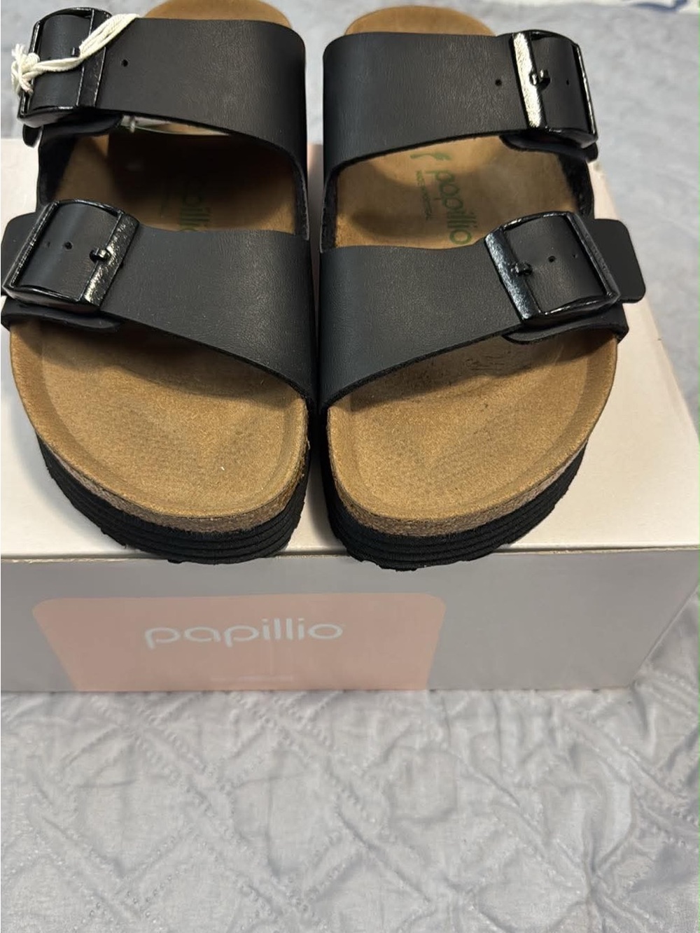 Papillio x Birkenstock Black Double-Strap Buckle Sandals